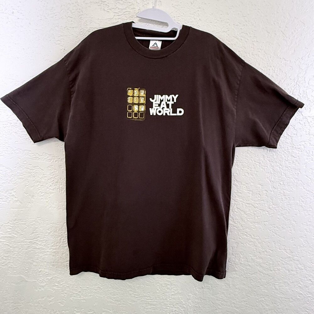 Alstyle Apparel Vintage Jimmy Eat World 2002 Tour Brown T-Shirt Mens XL